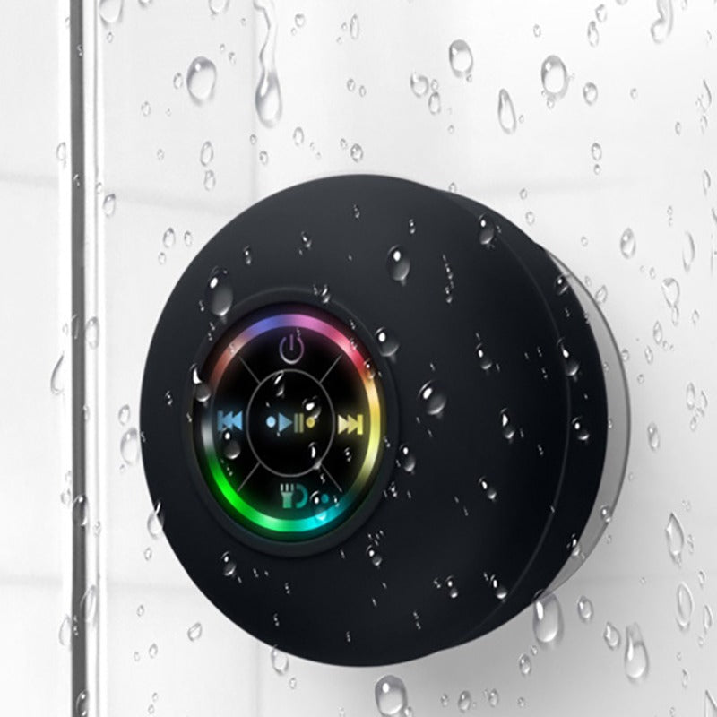 Waterproof Bluetooth Speaker with Suction Cup and LED Light