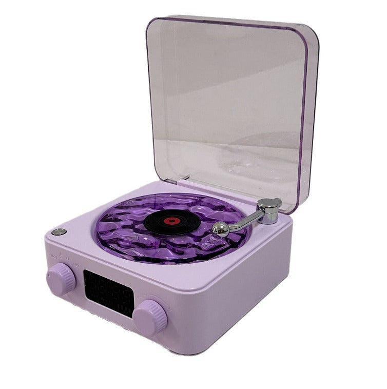 Retro Bluetooth Turntable Speaker with RGB Light & White Noise