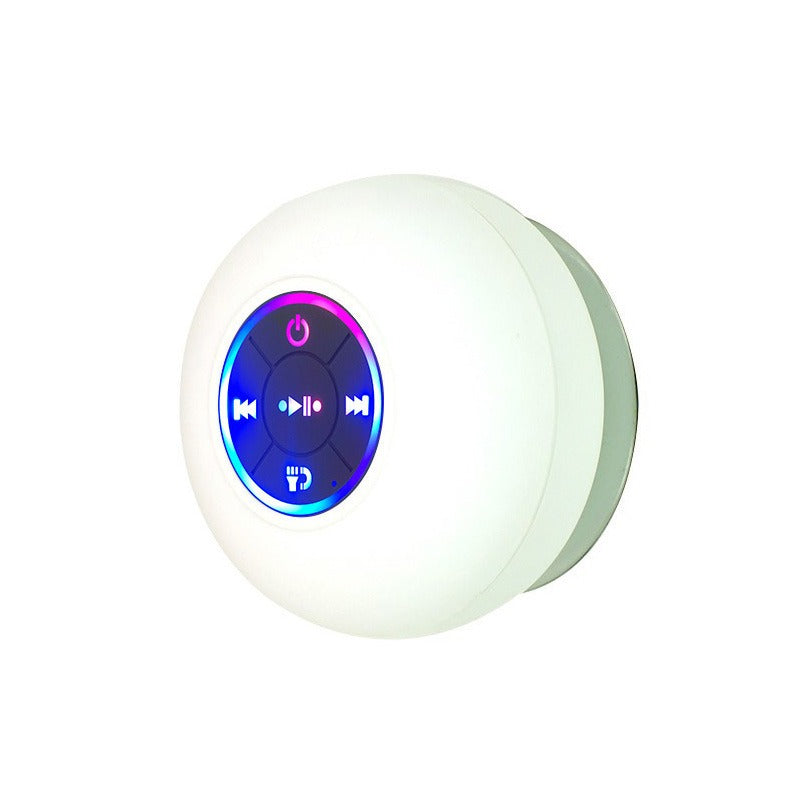 Waterproof Bluetooth Speaker with Suction Cup and LED Light