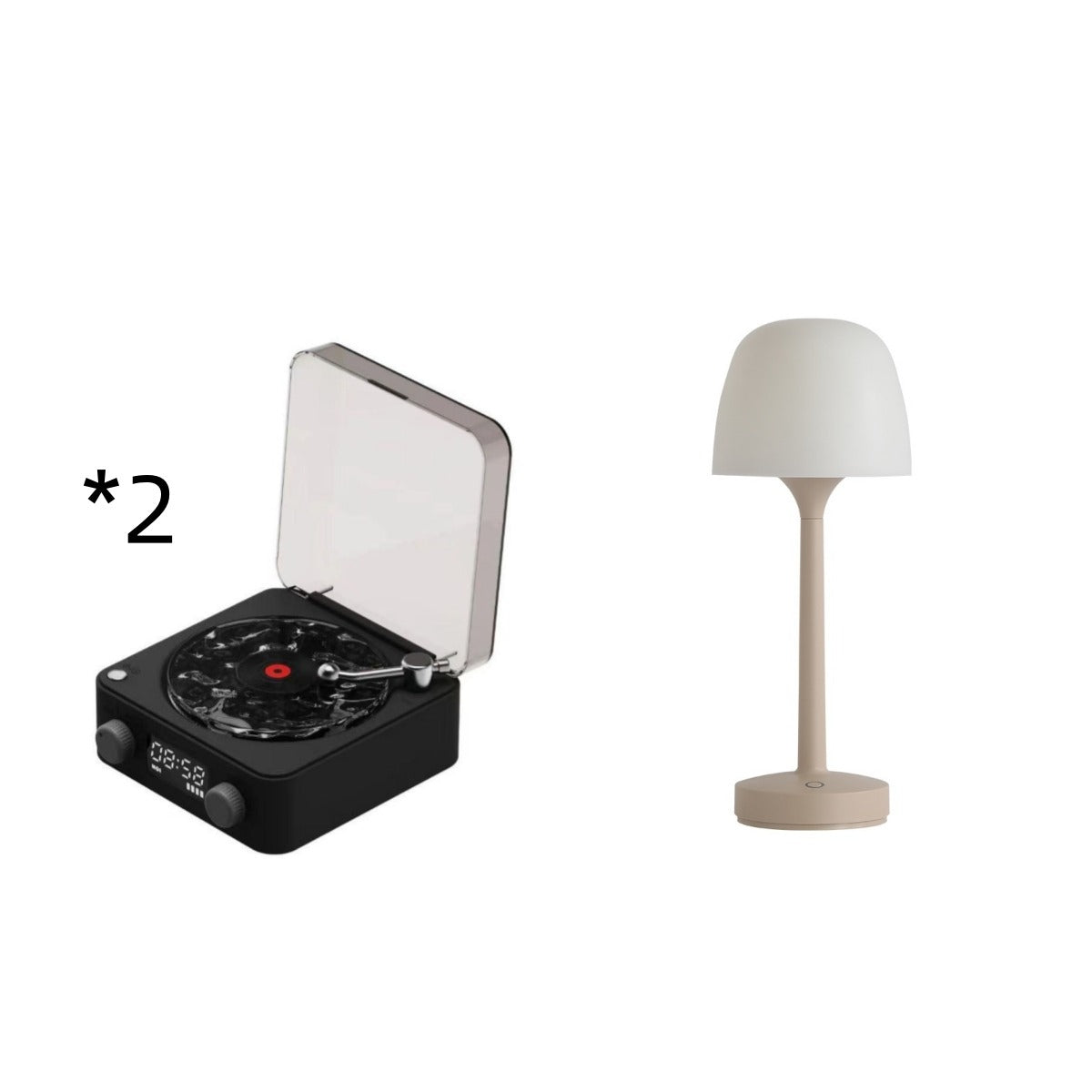 Retro Bluetooth Turntable Speaker with RGB Light & White Noise