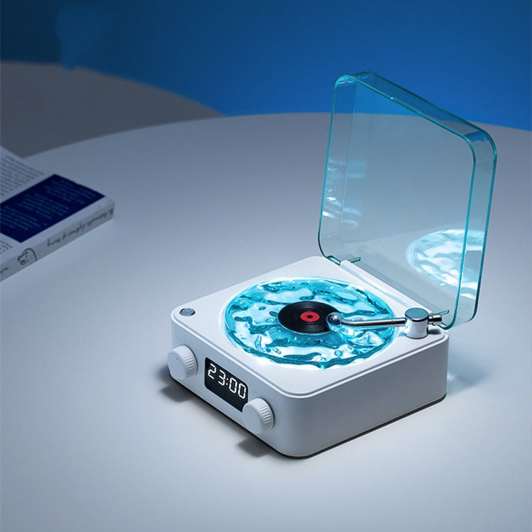 Retro Bluetooth Turntable Speaker with RGB Light & White Noise